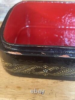 Vintage Russian Black Lacquer Box USSR 1990