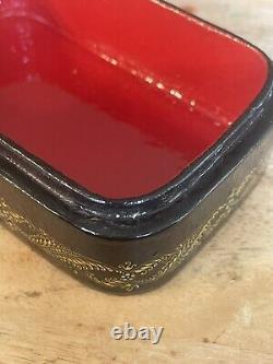 Vintage Russian Black Lacquer Box USSR 1990