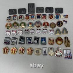 Vintage Russian Lapel x 53 Hat Pins USSR Soviet City Landmarks Enamel 1993