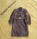 Vintage Russian Military Uniform Leather Trench Coat Nkvd Ww2 Officer Ussr