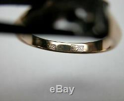 Vintage Russian Soviet 583 14k Rose Gold Diamond Engagement Ring