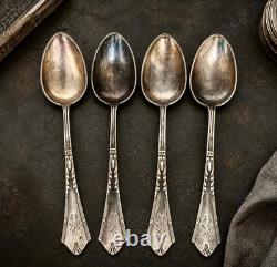 Vintage Russian Soviet 875 Silver Spoons Set of 4 Solid Silver 103g USSR Flatwar