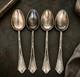 Vintage Russian Soviet 875 Silver Spoons Set Of 4 Solid Silver 103g Ussr Flatwar