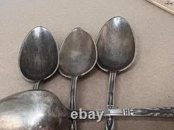 Vintage Russian Soviet 875 Silver Spoons Set of 4 Solid Silver 103g USSR Flatwar