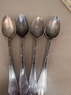 Vintage Russian Soviet 875 Silver Spoons Set of 4 Solid Silver 103g USSR Flatwar