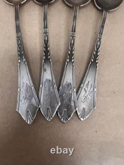 Vintage Russian Soviet 875 Silver Spoons Set of 4 Solid Silver 103g USSR Flatwar