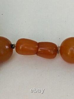 Vintage Russian Soviet Baltic Sea Amber Necklace Ussr Kaliningrad Stone Rock