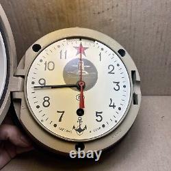 Vintage Russian Soviet CCCP Kauahguyckue Maritime Submarine Clock Nice Condition