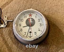 Vintage Russian Soviet CCCP Kauahguyckue Maritime Submarine Clock with 2 Keys