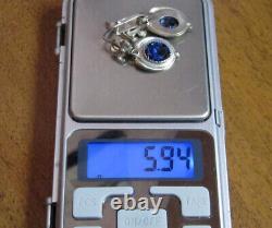 Vintage Russian Soviet Earrings Sterling Silver 925, Women's Jewelry 5.94gr USSR
