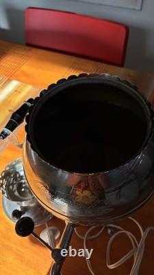Vintage Russian Soviet Electric Samovar Engraved Metal USSR