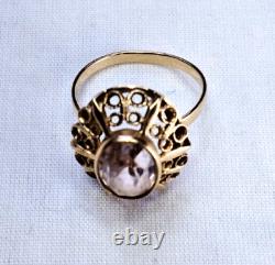 Vintage Russian Soviet Ring Gold 14k USSR, women's Jewelry Size 6