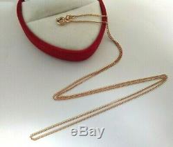 Vintage Russian Soviet Rose Gold 583 14K Chain Necklace STAR STAMP 21.65 USSR