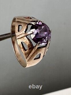 Vintage Russian Soviet Sterling Silver 875 Ring Alexandrit? USSR, Unisex Jewelry