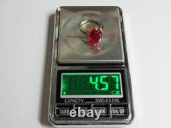 Vintage Russian Soviet Sterling Silver 875 Ring Ruby USSR, Women's Jewelry 10.25
