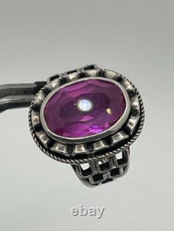 Vintage Russian Soviet Sterling Silver 875 Ring Ruby USSR, Women's Jewelry S 6,25