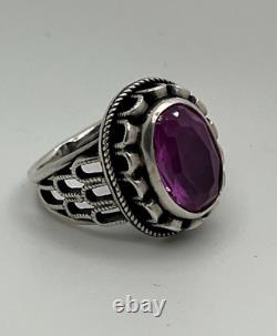 Vintage Russian Soviet Sterling Silver 875 Ring Ruby USSR, Women's Jewelry S 6,25