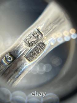 Vintage Russian Soviet Sterling Silver 875 Ring Ruby USSR, Women's Jewelry S 6,25
