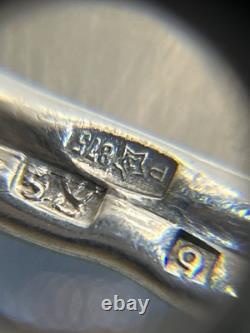 Vintage Russian Soviet Sterling Silver 875 Ring Ruby USSR, Women's Jewelry S 6,25
