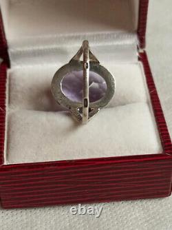 Vintage Russian Soviet Sterling Silver 875 Ring, Women's Jewelry Size 9.25