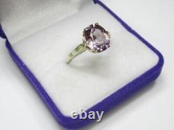 Vintage Russian Soviet Sterling Silver 875 Women's Alexandrite Ring Size 8 USSR