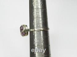 Vintage Russian Soviet Sterling Silver 875 Women's Alexandrite Ring Size 8 USSR