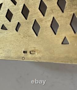 Vintage Russian Soviet USSR Enamel Kremlin 875 Silver Pierced Pie Cake Server