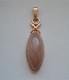 Vintage Russian Soviet Ussr Solid 14k 583 Rose Pink Gold Pink Chalcedony Pendant