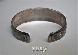 Vintage Russian Soviet USSR Solid Silver 875 Kubachi Niello Cuff Bracelet
