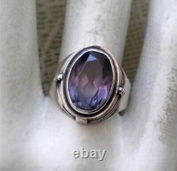 Vintage Russian Soviet USSR Sterling Silver Alexandrite Handmade Custom Ring