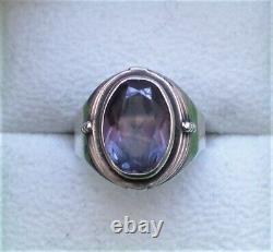 Vintage Russian Soviet USSR Sterling Silver Alexandrite Handmade Custom Ring