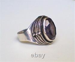 Vintage Russian Soviet USSR Sterling Silver Alexandrite Handmade Custom Ring
