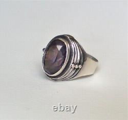 Vintage Russian Soviet USSR Sterling Silver Alexandrite Handmade Custom Ring