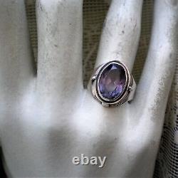 Vintage Russian Soviet USSR Sterling Silver Alexandrite Handmade Custom Ring