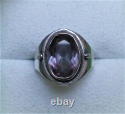 Vintage Russian Soviet USSR Sterling Silver Alexandrite Handmade Custom Ring