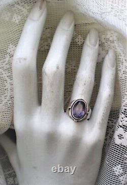 Vintage Russian Soviet USSR Sterling Silver Alexandrite Handmade Custom Ring