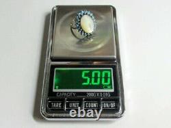 Vintage Russian Sterling Silver 925 Ring Mother Of Pearl Turquoise, Women Jewelry