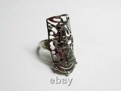 Vintage Russian Sterling Silver 925 Ring, Women's Jewelry Size 8.5