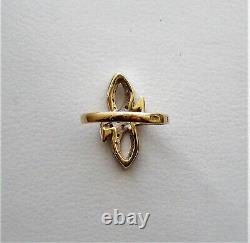 Vintage Russian USSR 18K 750 Yellow White Gold Diamond Cluster Infinity RING