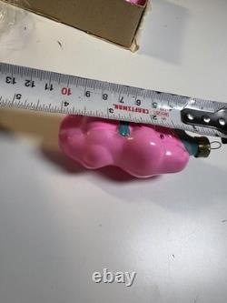 Vintage Russian USSR Glass Christmas Ornament Set THREE LITTLE PIGS Konakovo NOS