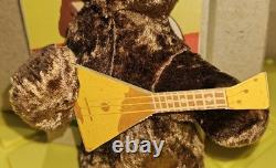 Vintage Russian USSR Soviet CCCP Wind Up Motion Guitar Bear COMPLETE Box KEY