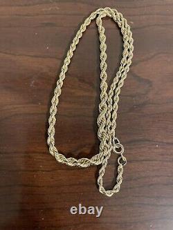 Vintage Russian USSR Soviet Gold 583 14k Graduated Rope Necklace Chain 20 gr