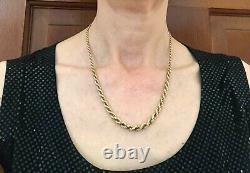 Vintage Russian USSR Soviet Gold 583 14k Graduated Rope Necklace Chain 32.5 gr