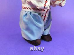 Vintage Russian USSR Soviet Wind-Up Teddy Bear Burgundy Fur 9 Tall Works