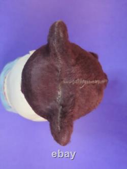 Vintage Russian USSR Soviet Wind-Up Teddy Bear Burgundy Fur 9 Tall Works