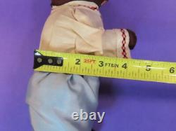 Vintage Russian USSR Soviet Wind-Up Teddy Bear Burgundy Fur 9 Tall Works