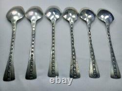 Vintage SPOON Sterling Silver 916 RUSSIAN SOVIET USSR Set Of 6 pcs With Box 1975
