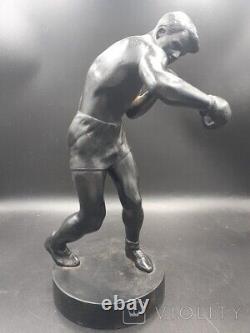 Vintage Sculpture Boxer Soviet Sports USSR Russian Cast Iron Kasli Rare Old 1962