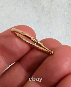 Vintage Soviet 14k 583 Rose Gold Endless Hoop Earrings 7/8 NWOT USSR Russian