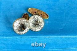 Vintage Soviet 875 Silver Rock Crystal Cufflinks USSR Sverdlovsk Boxed Set